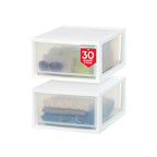 IRIS USA 30 Qt. Plastic Drawer Storage Organizer Stacking Drawers, 2-Pack, Stackable Unit with Sliding Drawer for Clothes Bedroom Kitchen Under Sink Pantry Craft Room Bathroom Dorm Office, White - size: 30 Qt., style: 2 Pack