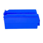 Hudson Exchange 12 x 6 x 4" Plastic Nesting Storage 12” Shelf Bin Container - 15 lb Capacity, Blue - color: Blue, size: 1 Pack