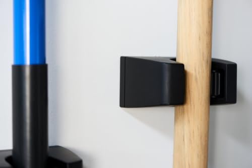 Duck EasyMounts Mop and Broom Holder - Heavy Duty Wall Mount Rack for Home Organization and Storage - No Tool Install - Holds Up to 15 lbs - Black, Pack of 1 Hook & All Hanging Hardware - size: 1 Pack, style: Tool Holder