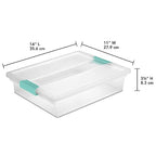 Sterilite Clip Box, Stackable Small Storage Bin with Latching Lid, Plastic Container to Organize Office, Crafts, Clear Base and Lid, Large, 1-Pack - size: Large, style: 1 Pack