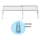 iPEGTOP Expandable Kitchen Cupboard Organiser, 2-Piece Adjustable Freezer Cabinet Storage Wire Shelf Rack Rustproof Metal Shelves Space Saver for Countertop Pantry Drawer Utensils - color: Chrome