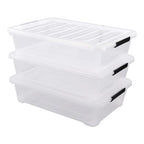 40 Quart Clear Plastic Underbed Storage Container, Wheeled Latching Storage Box for Shoes, Bags, Clothes, Set of 3 - size: 40 Quart
