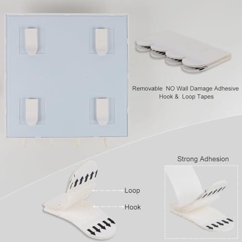 Updated Bedside Shelf Wall Mount Phone Holder Organizer Stick On Adhesive Damage Free Hanging Strips 4 Hooks Teenager Dorm Room Essentials Decoration Gasses Remotes Keys Snacks (Black) - color: Black
