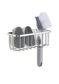 SunnyPoint NeverRust Deluxe Kitchen & Bathroom Sink Sponge Holder Organizer with Adhesive Mount - Additional Suction Cup Included – Sponge & Brush NOT Included – 7.4 x 3.3 x 2.75 Inch - color: Brush
