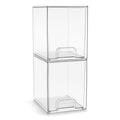Sorbus Acrylic Storage Containers - 2 Pack, Stackable Storage Bins Set for Bathroom Organization - Clear Acrylic Drawer Organizers - Makeup Case Pull-Out Drawers (7.6’’ Tall) - size: 2 Pack, 7.6’’ Tall