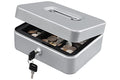 KYODOLED Medium Cash Box with Money Tray,Small Safe Lock Box with Key,Cash Drawer,7.87"x 6.30"x 3.54" Lightgrey Medium - color: Lightgrey, size: Medium