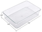 Masirs Clear Drawer Organizer - Easily Organize and Customize the Layout of Drawers. Great for Office Desk, Utensils, Cosmetics and Makeup. (8-Piece Set) - size: 8-Piece Set