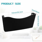 Colarr 6 Pack Expandable Pocket Wall File Holder Plastic Hanging Wall Organizer Space Saving Wallmount File Holder for Office Mail Letter Magazine(Black) - color: Black