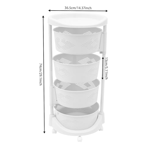 5 Tier Kitchen Storage Cart Multi-Layer Storage Basket with Wheels Fruit Vegetable Storage Shelves Racks Rolling Storage Cart for Kitchen Living Room Bedroom (4 Tier) - size: 4 Tier