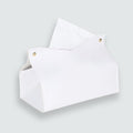 1PCS PU Leather Tissue Box Cover, Rectangle Facial Paper Organizer Dispenser, Modern Tissue Case Holder for Vanity Countertop Nightstands Living Room Office Desk Car (White) - color: White