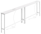 SUPERJARE 5.7 Inch Narrow Console Table with Outlet, Sofa Tables, Total Length 78.8'', Behind Couch Table, Long Entryway Tables with Charging Station, for Living Room, White - color: White, size: 5.7''D x 78.7''W x 29.7''H