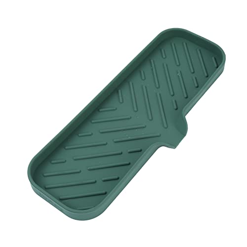 MicoYang Silicone Bathroom Soap Dishes with Drain Spout-Bathroom and Kitchen Sink Organizer,Sponge Holder,Dish Soap Tray,Perfect for Dispenser,Scrubber,Bottle,Cup on Sink or Counter-Green 12"×4" - color: Green, size: L(12"×4")