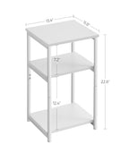 VASAGLE Side Table, Small End Table, Tall Nightstand for Living Room, Bedroom, Office, Bathroom, White ULET273W14 - color: White