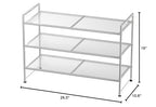 Simple Houseware 3-Tier Stackable Mesh Shoe Rack, Silver - color: Silver, style: Mesh Panel