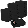 Coobbar Luxury Velvet-Lined Jewelry Gift Box 12-Pack, Compact Drawer Style Organizer for Earrings & Rings, Elegant Bracelet Display Box, Small Jewelry Storage Box, 3.5x3.5x1.26 Inches (Black) - color: Black