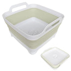 GIMWA Collapsible Wash Basin for Baby Bottles - 2.4 Gallons Portable Wash Bin for RV Camping Sink, Space-Saving Dish Tub (Green) - color: Green