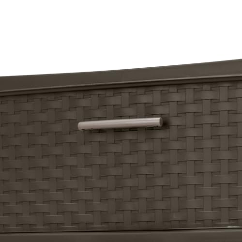 Sterilite 3 Drawer Wide Weave Storage Tower, Plastic Drawers to Organize Clothes in Bedroom, Closet, 2-Pack, Brown - size: 2 Pack