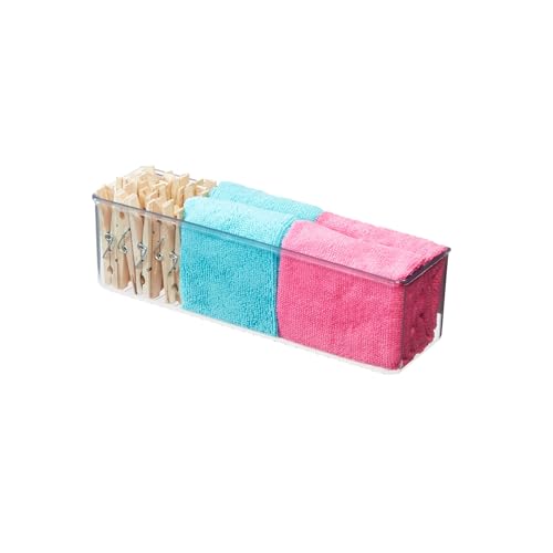 iDesign Magnetic Medium Clear Plastic Organizer Bins for Laundry Room Storage - size: Medium, style: Pack of 1