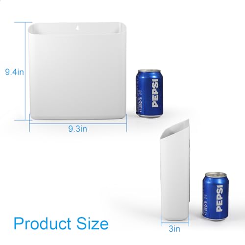 Picowe Magnetic Laundry Storage, Large Lint Holder Bin, Space-Saving Trash Container Hanging on Dryer, Washer or Wall Mount (Gray White) - size: L - White