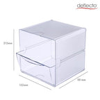 Deflecto Stackable Cube Organizer, Desk and Craft Organizer, 1 Drawer, Clear, Removable Drawer, 6"W x 6"H x 7"D (350801) - style: 1 Drawer