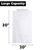ALYER Breathable Mesh Laundry Hamper,Foldable Hanging Closet Storage Basket,Portable Space Saving Dirty Clothes Bag (White) - color: White