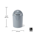 Umbra 1.25 Gallon Mini Waste Can with Removable Swing-Top Lid - Small Garbage Bin for Kitchen, Bathroom, Bedroom, Office - Compact Trash Can Fit Under Tables & Counters - Steel Blue - color: Steel Blue