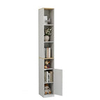 Casaphoria Space-Saving 72" Tall Narrow Bathroom Storage Cabinet, 6-Tier Slim Storage Cabinet with Adjustable Shelves, Anti-Tip Freestanding Display Shelf for Small Spaces, Apartments,White - size: 9.44"L×11.8"W×72.04"H