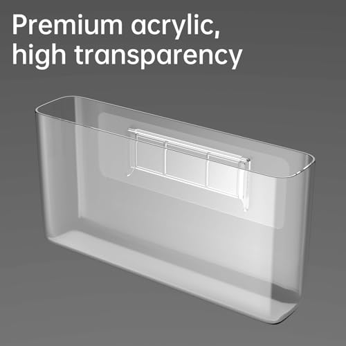NiHome Acrylic Wall Mount Organizer 2-Pack, Slim Multi-Use Over Cabinet Storage Bins No-Drill Installation, Versatile Use for Kitchen, Bathroom, Office Perfect for Small Accessories (Clear) - color: Clear-Acrylic