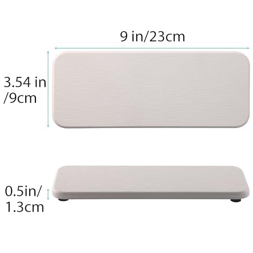 NiuYichee 2 Pcs Water Absorbing Stone Trays, Kitchen/Bathroom Sink Soap Dish, Diatomite Tray Used for Hand Soap & Cosmetic Bottles in The Modern Home, 3.54" W x 9" L, White - color: White, size: 9" x 3.54"