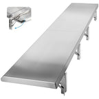 Concession Shelf Drop Down 18" x 72", Spliced Style Folding Concession Stand Shelf Commercial Grade Stainless Steel, Foldable Concession Shelves for Snack Bar, Food Cart, Movie Theater - size: 18" x 72"