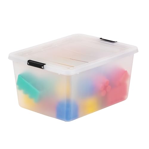 IRIS USA 6-Pack High-Capacity Clip Box with Latching Lids, 32 Quart Craft Storage Bins, Art & Writing Supply Containers for Home, Office & Classroom Organization - size: 32.5 Qt, style: 6 Pack
