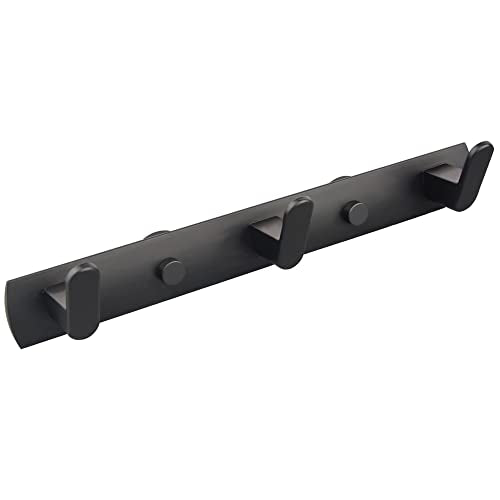 ULIBERMAGNET Magnetic Coat Hooks,Heavy Duty Magnetic Key Rack,Strong Rubber Magnetic Hanger for Refrigerator,Metal Cabinet,Door,Hanging Coat, Towel, Bag, Scarf, Helmet(Matte Black/3 Hooks) - color: Black, size: 3 Hooks Magnetic Rack