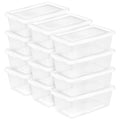 Sterilite 12-Pack 6 Quart Storage Boxes, Stackable Clear Plastic Bins with Snap-On Lids – Heavy-Duty Organizing Containers for Closet, Bathroom, and Office - size: 6 Quart, style: 12 Pack