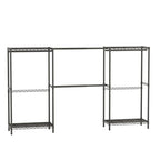 SINGAYE Clothes Rack Portable Closet Coat Wardrobe Heavy Duty Clothing Racks System Organizers and Storage for Hanging Clothes Garment Rack Adjustable with Shelves 15.8" D*(77-88) W*76.5" H Black