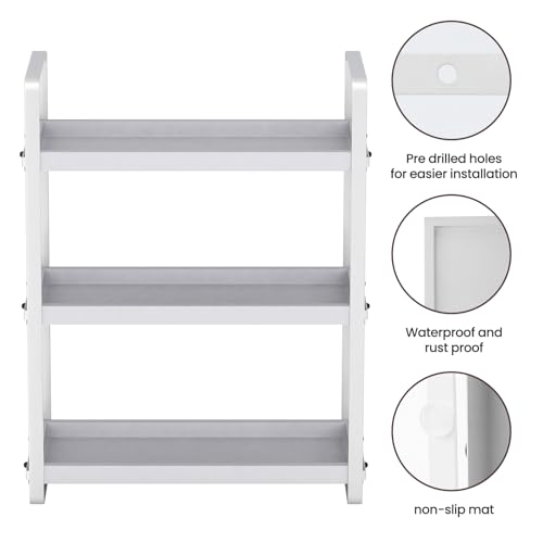 HNRLOY Bathroom Counter Organizer,Bathroom Countertop Organizer,Counter Shelf,Countertop Storage,Organization and Storage,Makeup Shelf,Sink Caddy(Grey 3 Tier) - color: Grey 3 Tier