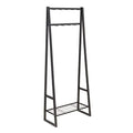 Amazon Basics 9 Hooks Coat Rack, Freestanding Entryway Shoe Bench with Metal 1-Tier Storage Shelf, Space Saving for Hallway and Bedroom, 13" D x 27.6" W x 69" H, Black