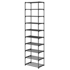 Autonomier 10 Tier Tall Shoe Rack, Narrow Lightweight Shoe Shelf, Compact Vertical Shoe Stand, Small Space Saving for Closet Floor, Dorm Storage Organizer, Front Door Entrance, Entryway