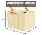 SpaceAid Shoe Organizer for Closet, 2 Pack Foldable Shoe Storage Containers Baskets Boxes Bins w/Adjustable Dividers, Fits 16-32 Pairs, Beige - color: Beige