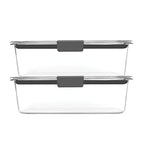 Rubbermaid Brilliance BPA-Free Food Storage Containers with Lids, Airtight Clear Set of 2 (9.6 Cup), Ideal for Lunch, Meal Prep, and Leftovers - size: 9.6 cup (4-Piece)