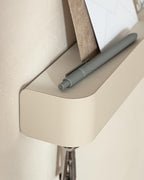 Kazai. Key Holder for Wall 'Tone' | Minimalist Key Hooks Design from Berlin | Modern Key Hanger with Metal Shelf | Key Hook Wall Mounted as Hallway Furniture | Taupe - color: Taupe