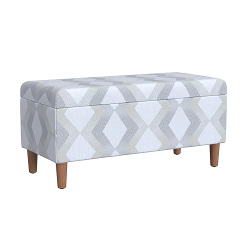 HomePop Malmo Decorative Storage Bench -Natural Woven Geo - color: Natural Woven Geo