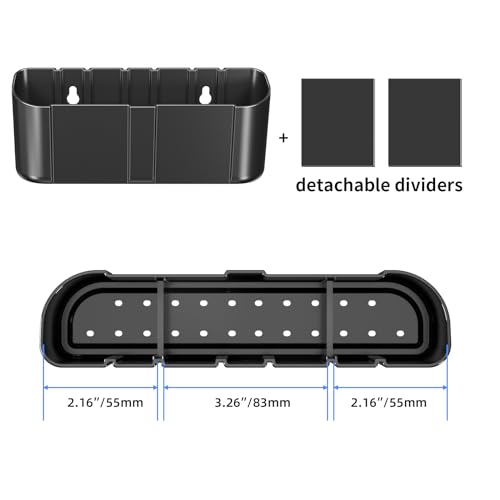 suptek Remote Control Holder Wall Mount，Hole-Free TV Remote Holder for 3 or 4 Remotes, Black, Quantity 2，S4B2 - color: Black-2 Pack