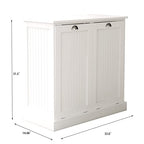 Two-Compartment Tilt-Out Laundry Sorter Cabinet White, with Removable Cloth Bags Fashionable Design Finish Durable Organizer Durable Material Three Painting processes, for Laundry Rooms