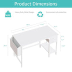 Lufeiya White Small Desk with Drawers - 40 Inch Computer Desk for Small Space Home Office, Modern Simple Study Writing Table PC Desks - color: White, size: 40 inch