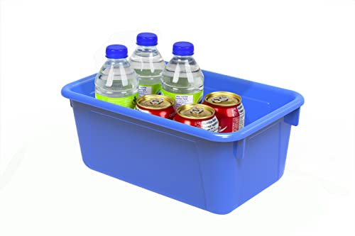Storex Small Cubby Bins, Pack of 5, 12.2 x 7.8 x 5.1 Inches, Blue (62416U05C) - color: Blue, style: Bin Only