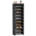 ERONE Shoe Rack with Cover 10 Tier Tall Slim Narrow Shoe Rack Organizer Space-Saving Sturdy Shoe Storage Shelf for Entryway, Closets