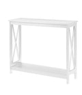 Convenience Concepts Oxford Console Table 39.5" - Sofa Table with Storage Shelf, Transitional Entryway Hall Table for Living Room and Bedroom, Display Foyer Table, White - color: White
