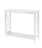 Convenience Concepts Oxford Console Table 39.5" - Sofa Table with Storage Shelf, Transitional Entryway Hall Table for Living Room and Bedroom, Display Foyer Table, White - color: White