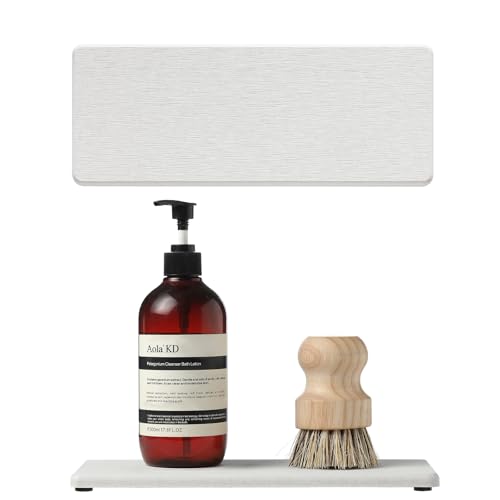2PCS Beige Bathroom Sink Vanity Trays, Water Absorbing Diatomite Stone Drying Soap Dish Dispenser for Kitchen Counter, Sponge Holder Mat Rack Faucet Splash Guard Caddy Organizer, 9"x3.5" - color: 2 Pack - Greige, size: 9" X 3.5"
