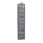Household Essentials 20-Pocket Closet Shoe File, Durable Polyester Linen Plastic, Holds 10 Pairs of Shoes, Individual Storage, Single Hook System - color: Graphite